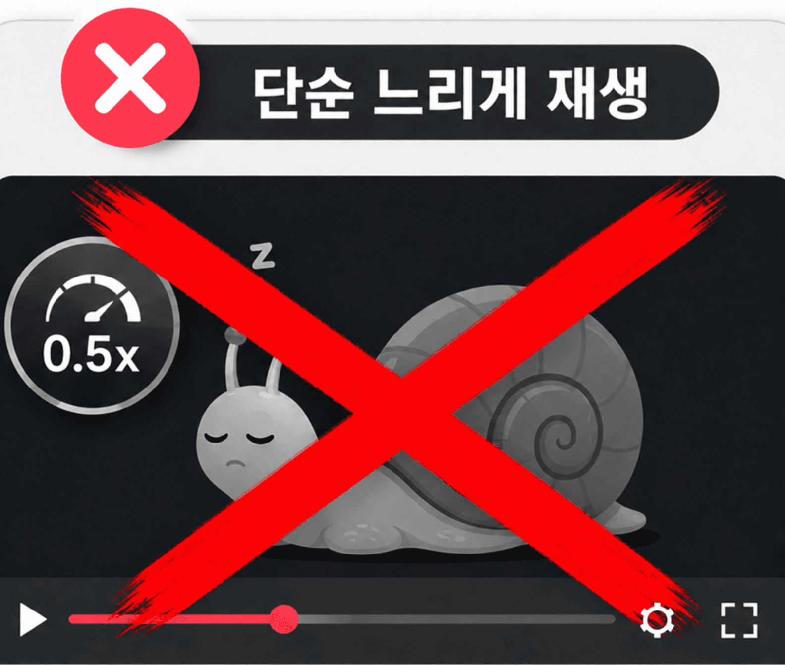 완성 영상을 느리게 재생하는 방식의 한계